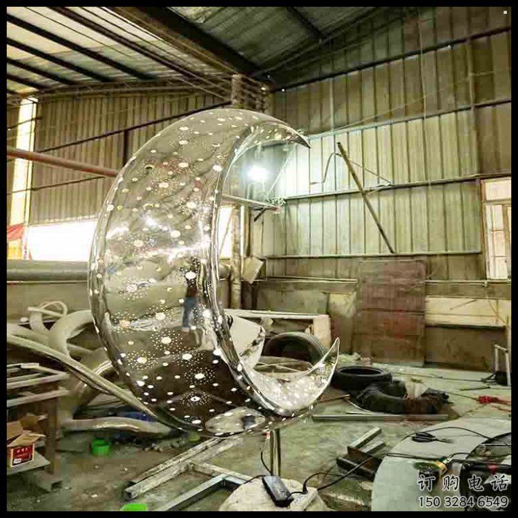 月亮雕塑服務商，景觀雕塑，鏤空月亮雕塑選定