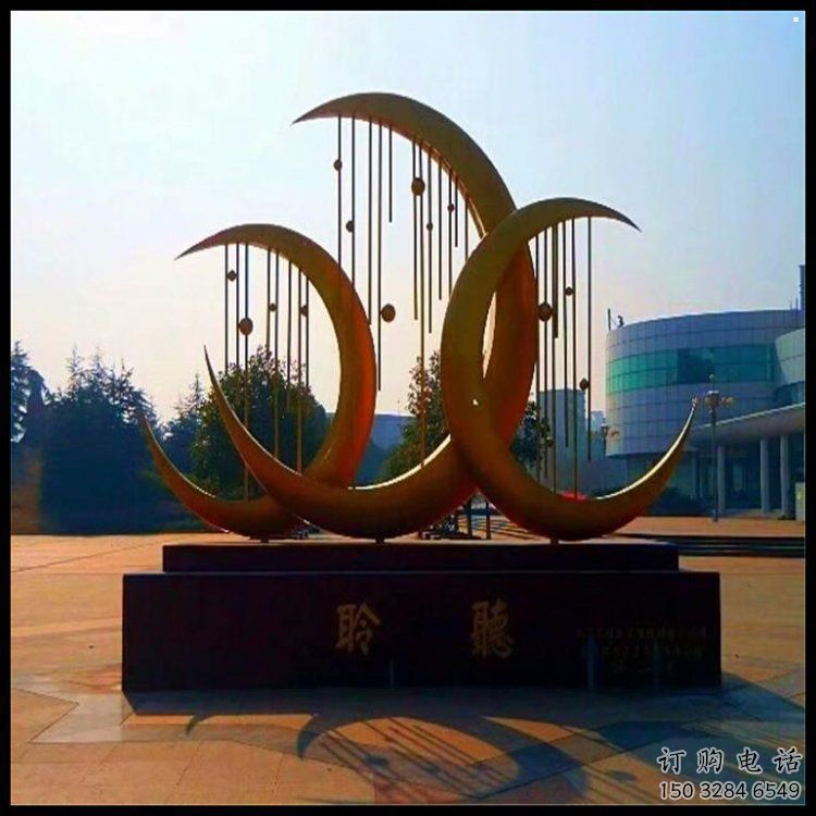 月亮船雕塑常用，鋼管組合，不銹鋼月亮船雕塑定價