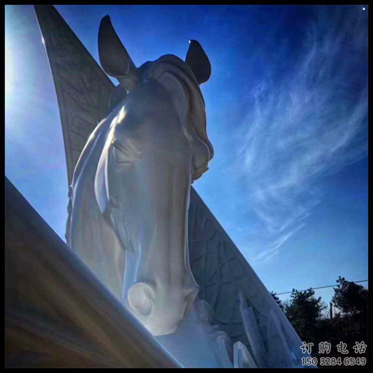 月亮雕塑異型優選，城市裝飾，展示月亮馬頭雕塑定做