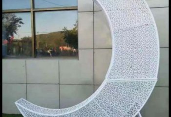 月亮雕塑供需，廣場雕塑，鏤空月亮雕塑定制廠家