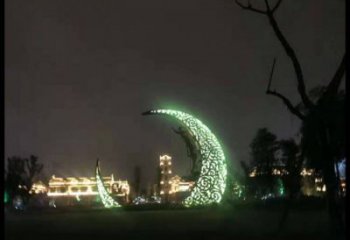 景觀館月牙雕塑，鍍銅景觀雕塑，鍍銅工藝