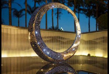 廣場月牙雕塑批發，廣場系列，鏤空月牙雕塑定價