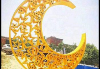月亮雕塑制作承接，陸地擺件，不銹鋼月亮雕塑制造商