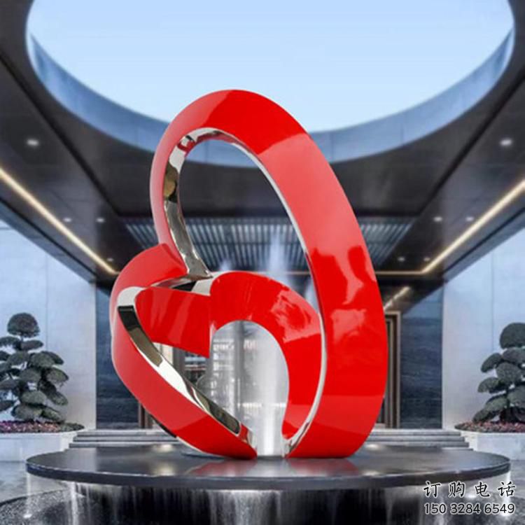 雙環雕塑工廠優選，城市裝飾，不銹鋼雙環雕塑供給