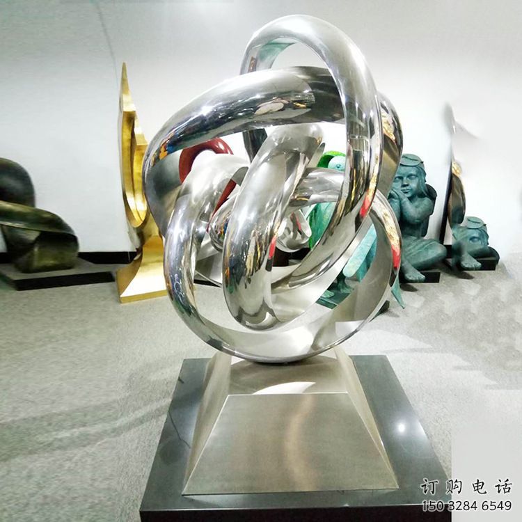 雙環雕塑選定，美陳雕塑，現代不銹鋼雙環雕塑優選