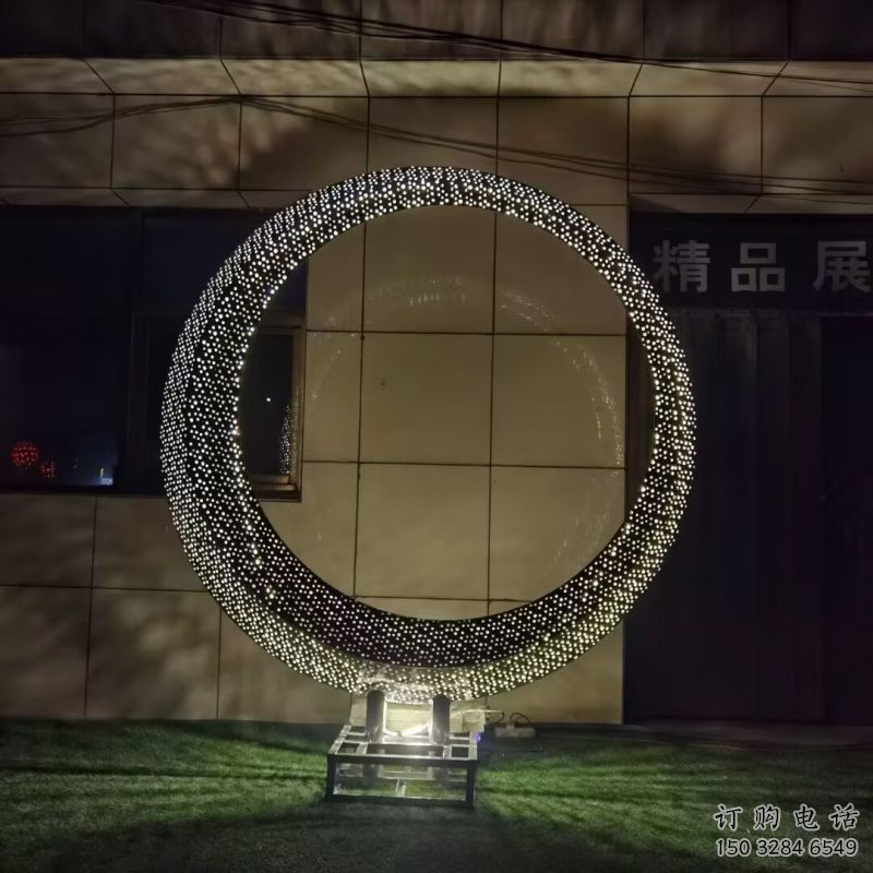圓環(huán)雕塑供應(yīng)，城區(qū)小品，燈光圓環(huán)雕塑制造商