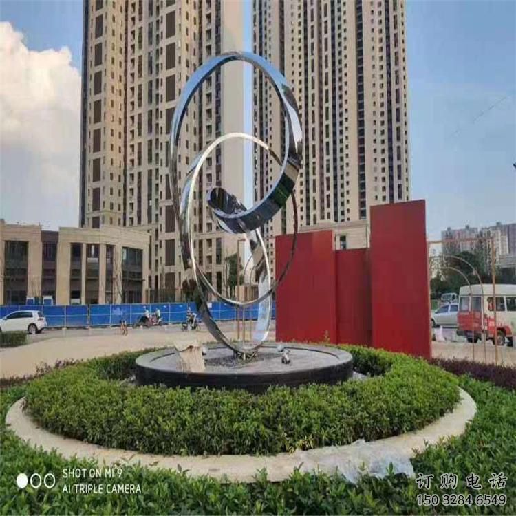 圓環雕塑觀賞型，城市裝飾，燈光圓環雕塑標準