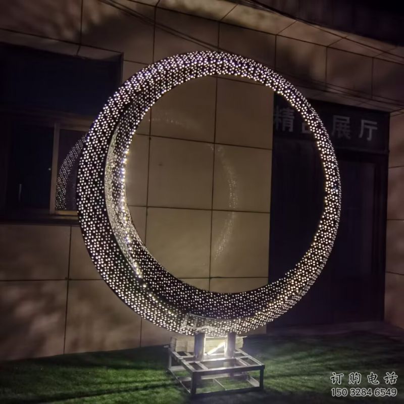 圓環(huán)雕塑通用，街道標(biāo)識，燈光圓環(huán)雕塑承接