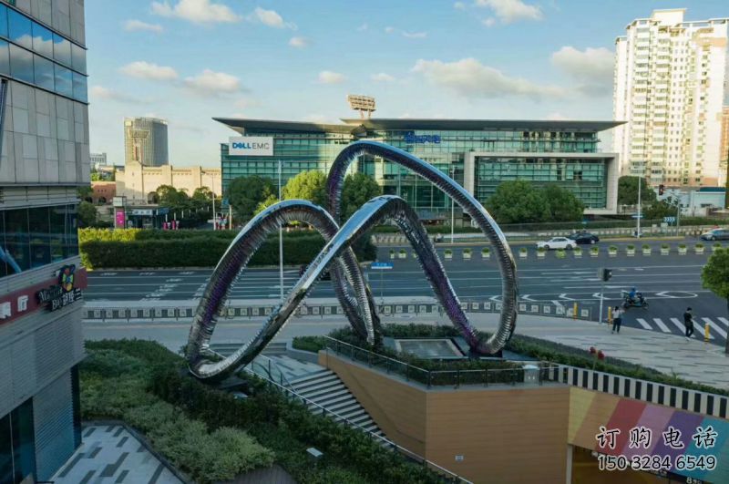 圓環(huán)雕塑制造，酒店擺件，燈光圓環(huán)雕塑選定