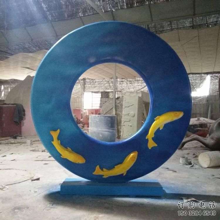 圓環雕塑精品，標識雕塑，小區烤漆圓環雕塑供給