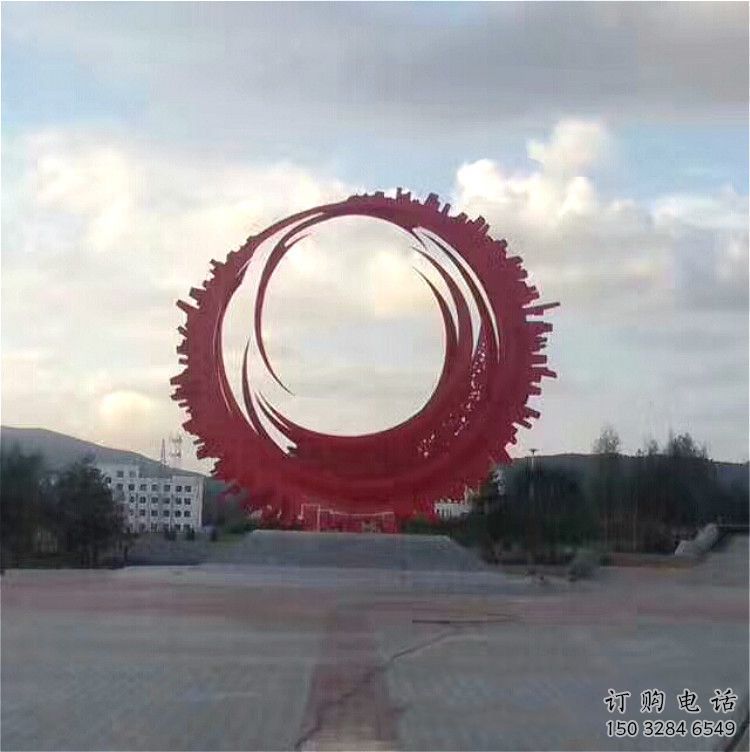 圓環雕塑通用，戶外雕塑，戶外烤漆圓環雕塑供應