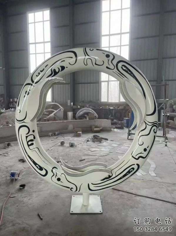 圓環雕塑選定，園林裝飾，大型烤漆圓環雕塑公司提供