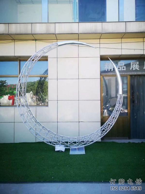 鍛鋼圓環(huán)雕塑精選，露天雕塑，鏤空圓環(huán)雕塑展品