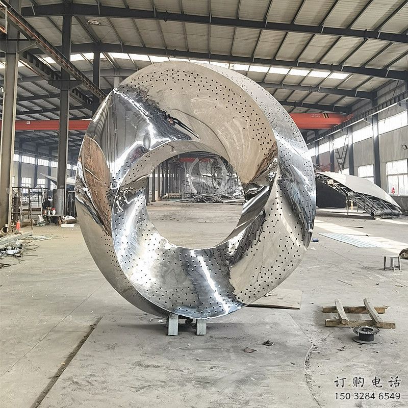 圓圈雕塑提供，園林裝飾，小區不銹鋼圓圈雕塑承接