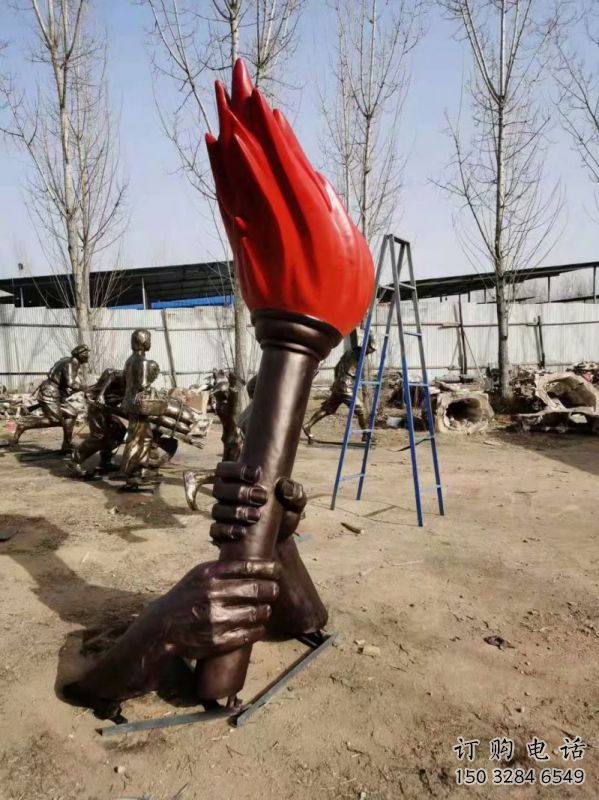 火把造型雕塑，體育標(biāo)識(shí)類(lèi)，不銹鋼火把雕塑制造商
