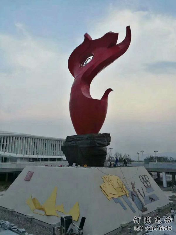 火炬雕塑供應，花園小品，現代不銹鋼火炬雕塑展品