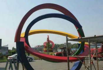 廣場雙環(huán)雕塑批發(fā)，廣場系列，不銹鋼雙環(huán)雕塑定價