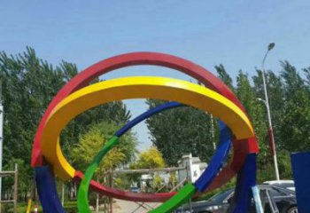 建筑雙環雕塑精選，露天雕塑，不銹鋼雙環雕塑訂做