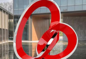 雙環雕塑定價，街頭雕塑，烤漆不銹鋼雙環雕塑定價