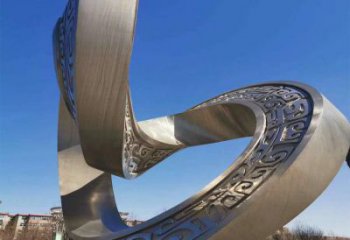 雙環雕塑制造商，城市雕塑，不銹鋼雙環雕塑觀賞型