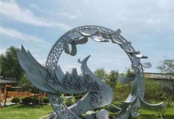 小圓環雕塑承接，景區案例，烤漆圓環雕塑承接