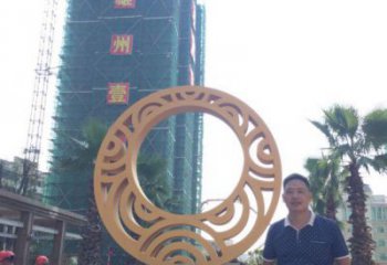 圓環雕塑服務商，美陳雕塑，烤漆圓環雕塑廠家精選
