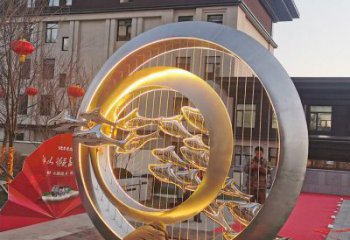 圓環雕塑精品，景觀概念，烤漆圓環雕塑通用