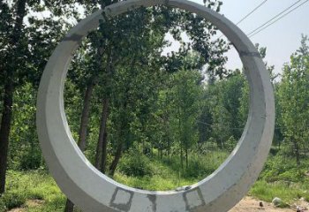 圓環雕塑優價，村標概念，烤漆圓環雕塑精品