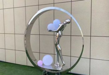 圓環(huán)雕塑生產(chǎn)商，舞者雕塑制作，圓環(huán)舞者雕塑供應商