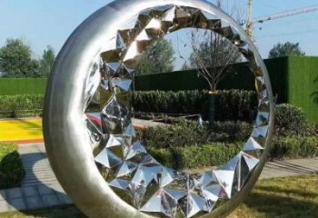 圓圈雕塑訂做，景區案例，不銹鋼圓圈雕塑定制