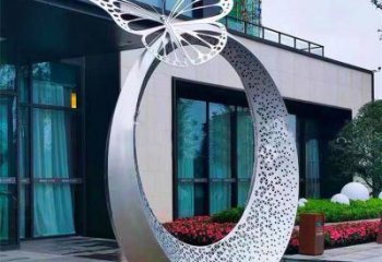 圓圈雕塑定制，市標雕塑，不銹鋼圓圈雕塑廠家