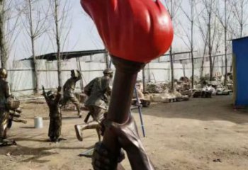 火把雕塑制作供需，景區(qū)案例，鋼結(jié)構(gòu)不銹鋼火把雕塑供給