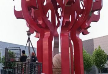 火球雕塑，精神堡壘火球雕塑落地展示