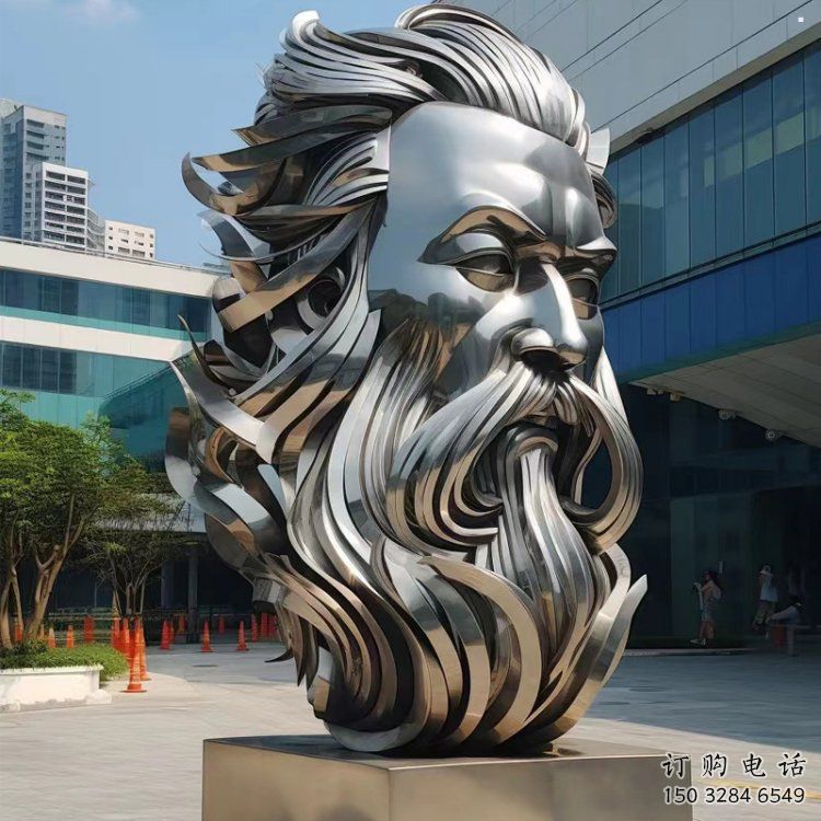 白鋼人頭像雕塑制造，歐式風格，鏡面人頭像雕塑廠家供給