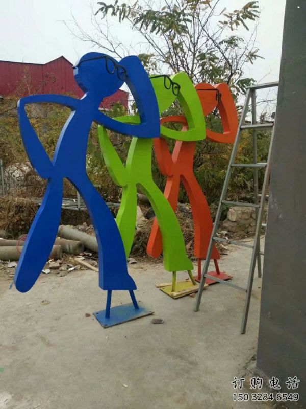 剪影體育雕塑優(yōu)選，城市裝飾，鐵藝人物雕塑定做