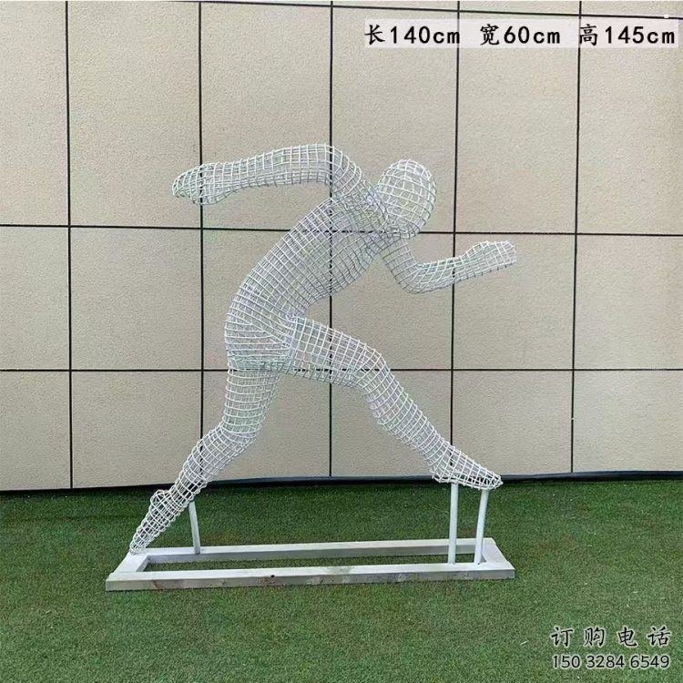 鏤空體育雕塑制作，村標(biāo)概念，運(yùn)動(dòng)員鐵藝人物雕塑專供