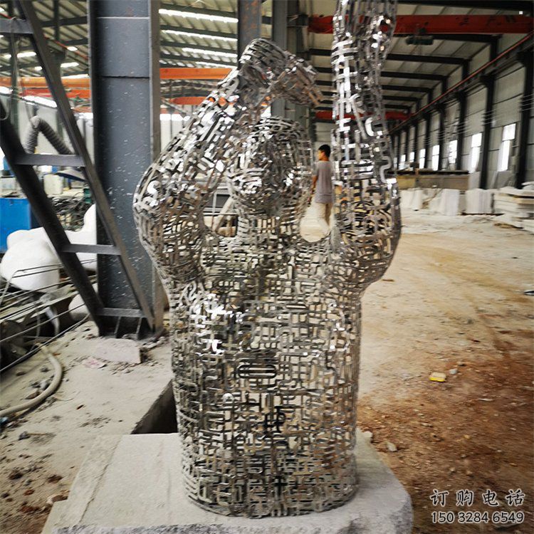 鏤空人物雕塑展品，景觀概念，鐵藝字母人物雕塑優選