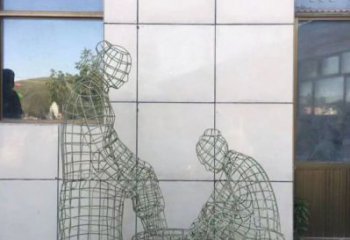 鏤空孝道雕塑通用，街景小品，鐵藝洗腳雕塑制造