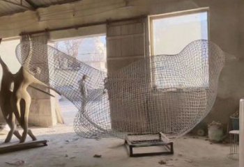 制造鏤空鳥雕塑，地標擺件，烤漆鐵藝小鳥雕塑精選