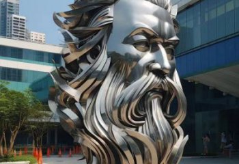 白鋼人頭像雕塑制造，歐式風(fēng)格，鏡面人頭像雕塑廠家供給