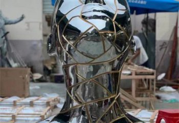 白鋼人頭像雕塑制造商，鋼管組合，鏡面人頭像雕塑優(yōu)選