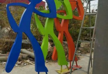 剪影體育雕塑優(yōu)選，城市裝飾，鐵藝人物雕塑定做