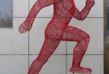 鏤空體育雕塑選用，美陳雕塑，抽象鐵藝人物雕塑標準