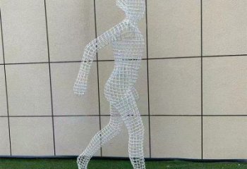 鏤空體育雕塑展品，室外軟裝，鐵藝人物雕塑訂做