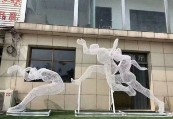 鏤空運動員雕塑生產，廣場雕塑，鐵藝體育人物雕塑展品