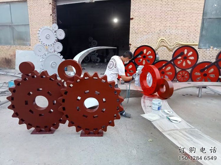 鋼管齒輪雕塑