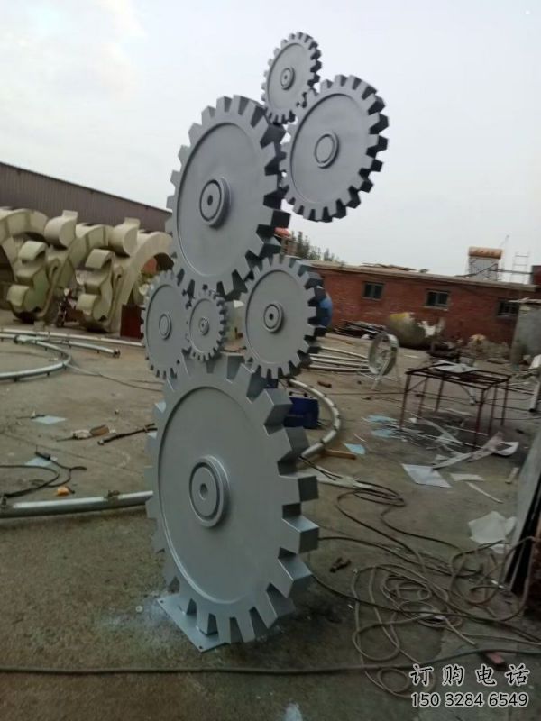 拉絲齒輪雕塑