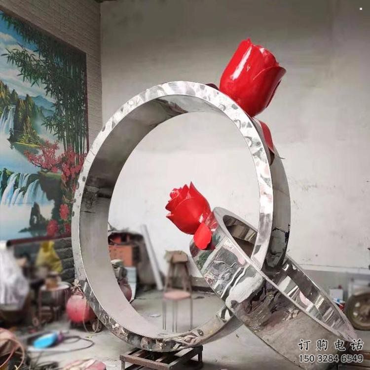 鏡面戒指環雕塑承接，城市裝飾，大型戒指環雕塑生產商