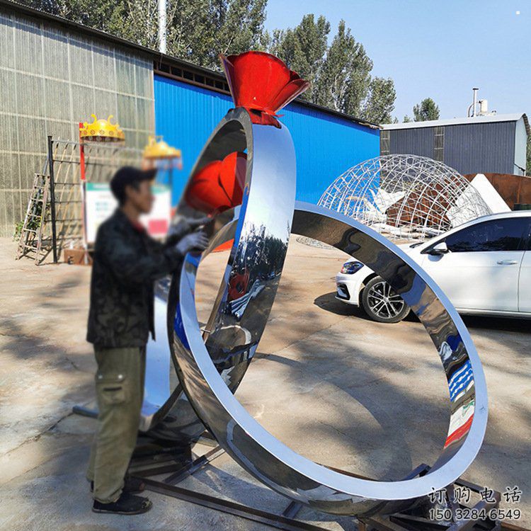 鉆戒雕塑制作專供，園林裝飾，建筑鉆戒雕塑廠家