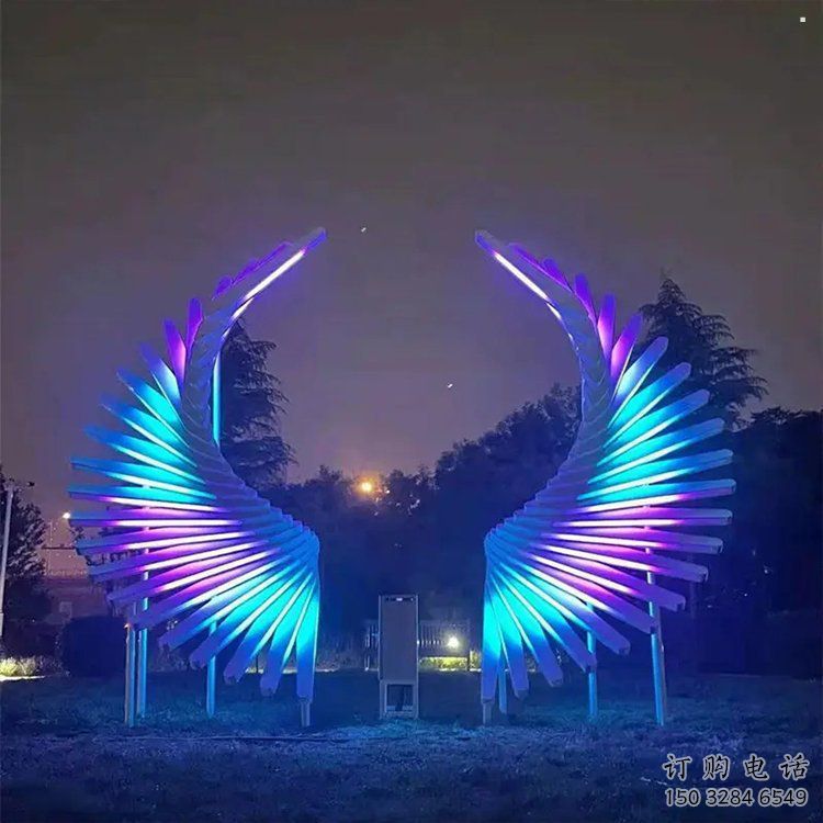 金屬天使之翼雕塑制造商，鋼管組合，公共翅膀雕塑優選